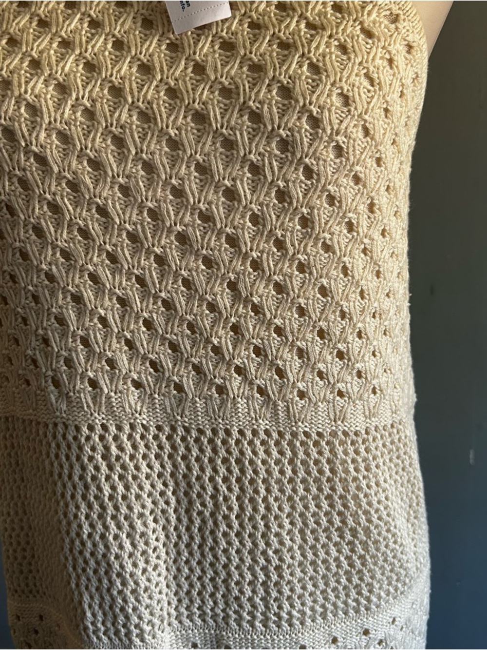 NWT Old Navy Halter Crochet Mini Dress | Size: L | Cozy Cashmere - Picture 3 of 5